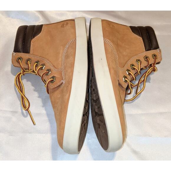 Timberland Women's Londyn Wheat Nubuck Leather Boots Booties Lace-up Size 7 GUC - Picture 6 of 9